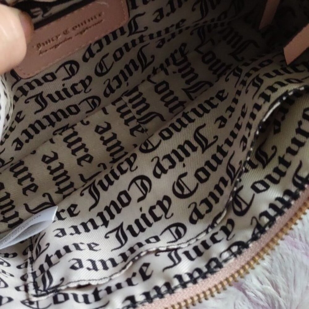Juicy Couture Los Angeles Pink Tan Fashionista Baguette Shoulder Handbag - Picture 11 of 13